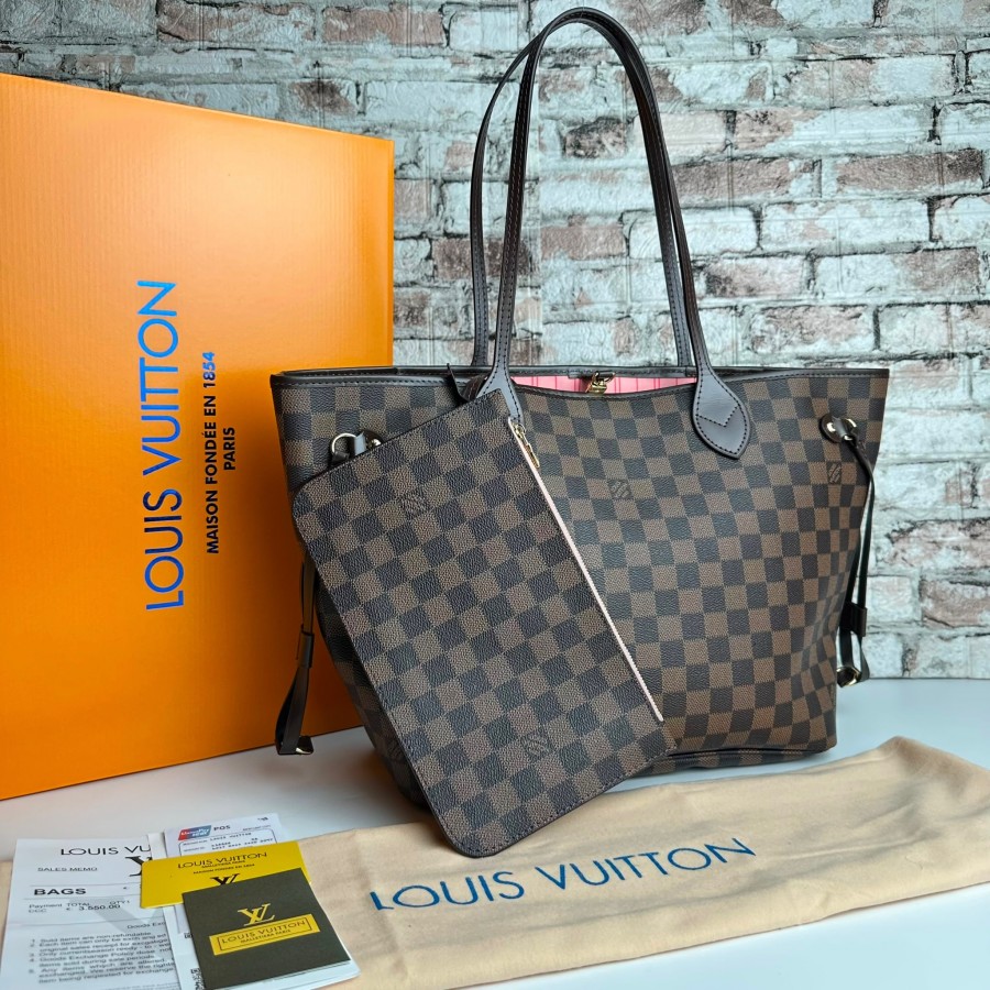LOUİS VUİTTON NEVERFUL MM DAMİER EBENE PEMBE